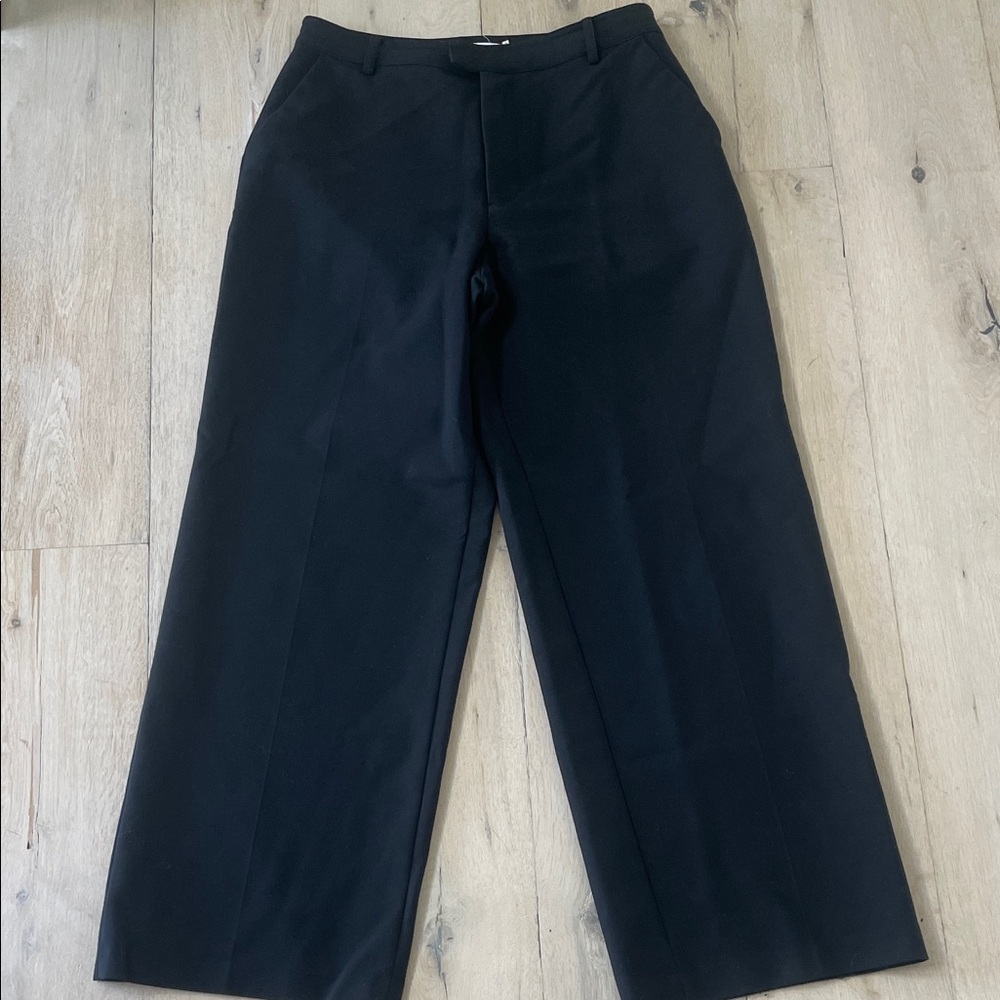 Good American Wide Leg Black Cotton Blend Trouser - Picture 2 of 7